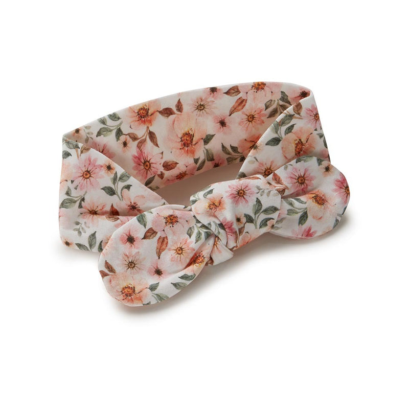 Organic Jersey Wrap & Topknot Set- Spring Floral