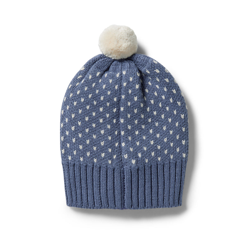 Knitted Rib Hat (Blue Depth)