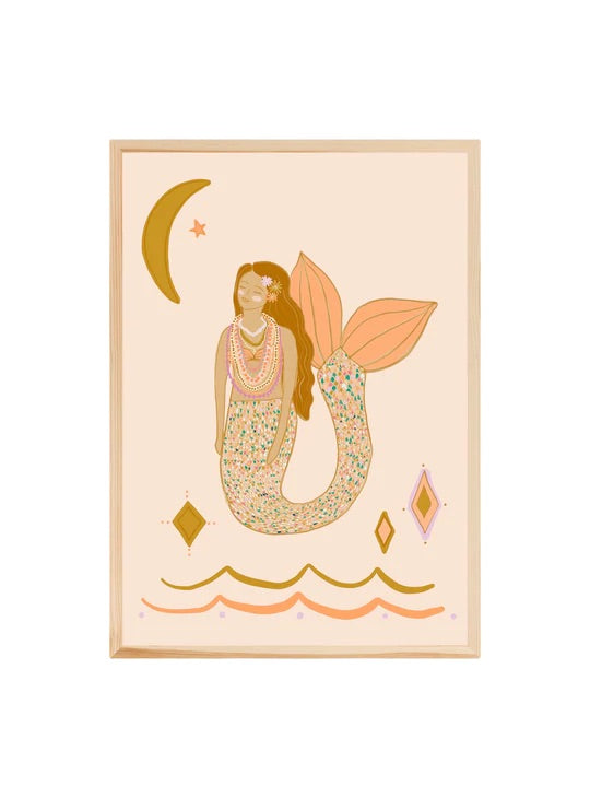 Peach Mermaid - Fine art print